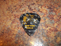 Guitar Pick Medium Celluloid - Paul Bunyan & Babe Disc Golf Books N More - Gold on Black Pearl Plastic