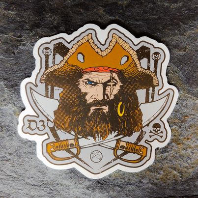 Les White D3 Male Pirate Sticker Die Cut