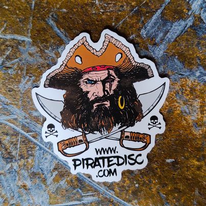 Les White Male Pirate Sticker Website Logo Die Cut