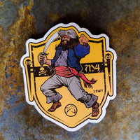 Les White M4 Male Pirate Deckhand Sticker Die Cut