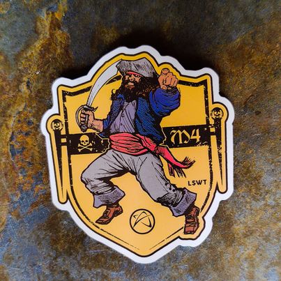 Les White M4 Male Pirate Deckhand Sticker Die Cut