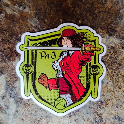 Les White PA3 Female Pirate Sticker Die Cut