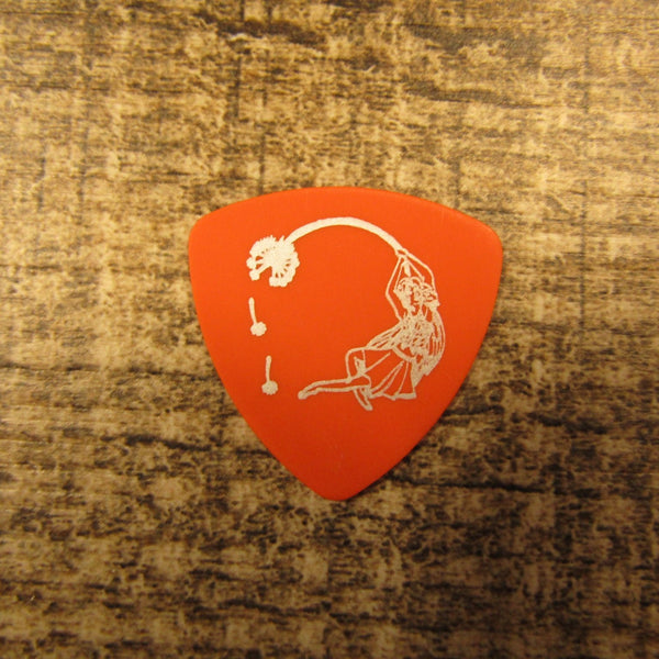 Guitar Pick Light Wide Duralin - Fairy - Silver on Orange Plastic