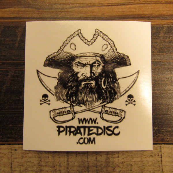 Les White D3 Male Pirate Sticker Square