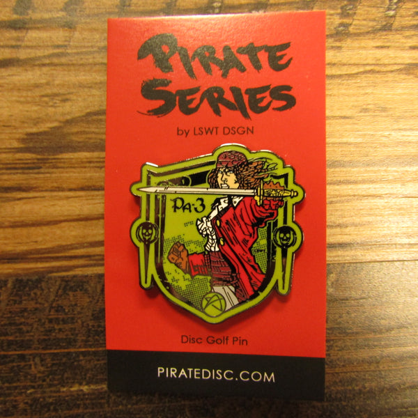 Pirate Series Female Pirate Disc Golf Pin