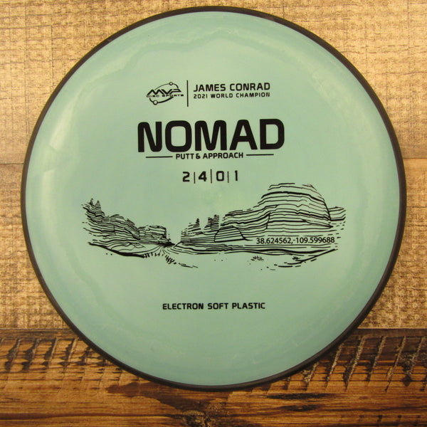 MVP Nomad Electron Soft James Conrad 2021 Putt & Approach Disc Golf Disc 165 Grams Blue Green