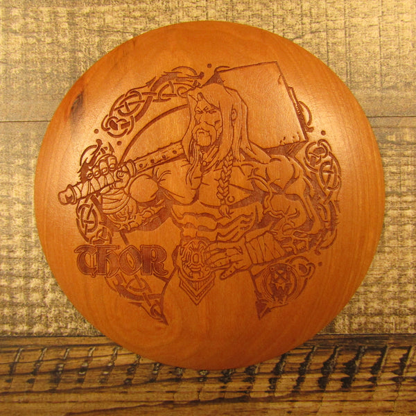 Cherry Wood Art Disc Les White Thor Junior Mini 38 Grams