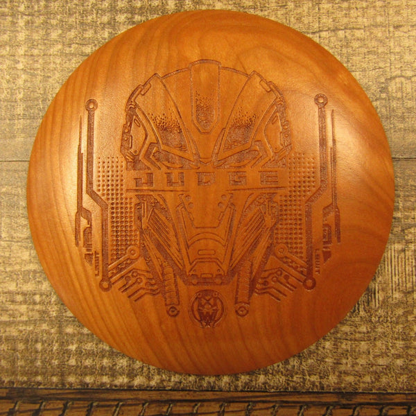 Cherry Wood Art Disc Les White Judge Junior Mini 39 Grams