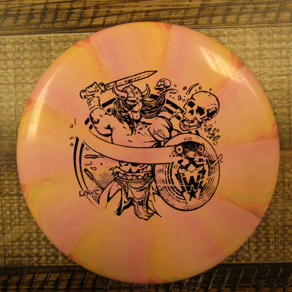 Streamline Pilot Cosmic Electron Hard Les White Warrior Putt & Approach Disc Golf Disc 168 Grams Pink Orange