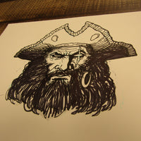 Les White Original Drawing Pirate Male