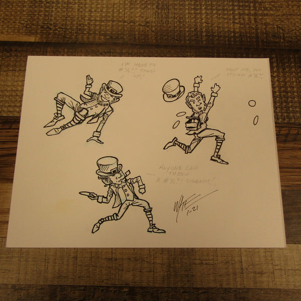 Les White Original Drawing St Pattys