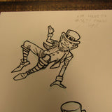 Les White Original Drawing St Pattys