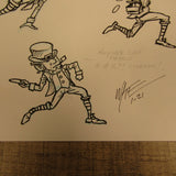 Les White Original Drawing St Pattys