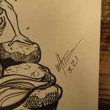 Les White Original Drawing Mermaid