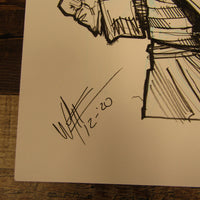 Les White Original Drawing Female Pirate