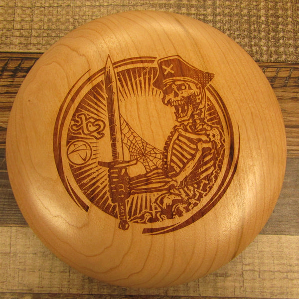 Cherry Wood Art Disc Les White Skeleton Pirate Full Size 152 Grams