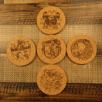 Coaster Set of 5 - Art by Les White - Pirates and Warrior