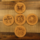 Coaster Set of 5 - Art by Les White - Pirates and Warrior