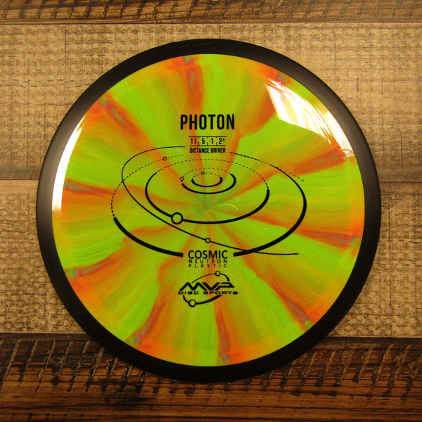 MVP Photon Cosmic Neutron Distance Driver Disc Golf Disc 172 Grams Green Orange