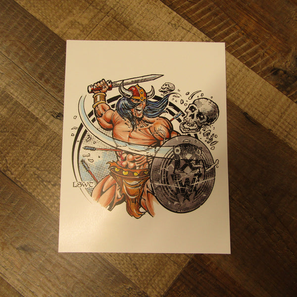 Les White Warrior Poster 8.5" x 11.5" Color Print