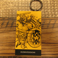10th Anniversary Les White Warrior Keychain