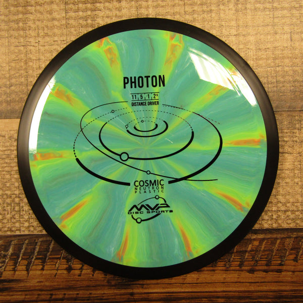 MVP Photon Cosmic Neutron Distance Driver Disc Golf Disc 158 Grams Green Blue Orange