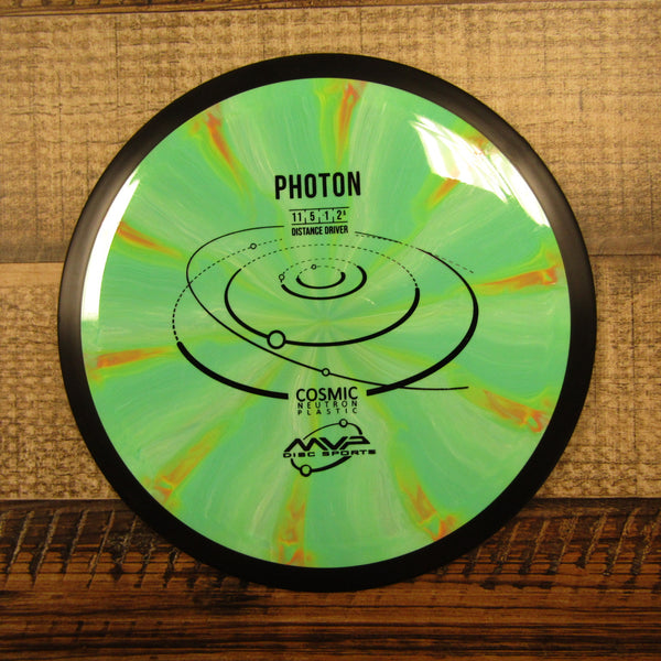 MVP Photon Cosmic Neutron Distance Driver Disc Golf Disc 158 Grams Green Orange Yellow